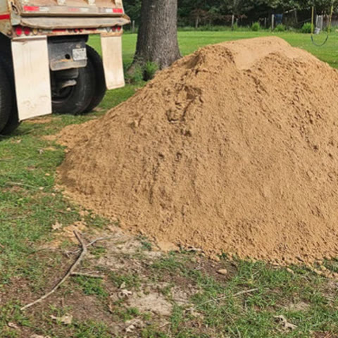 60/40 sand and dirt mix delivered to a yard